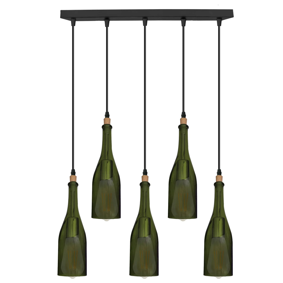 Industrial Wine Bottle Cluster Pendant Light 5 Head E27~2205