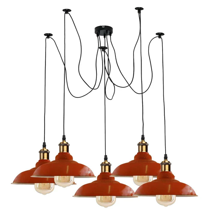Industrial Spider Adjustable Multi Arm Pendant Light 5-Light E27~3399