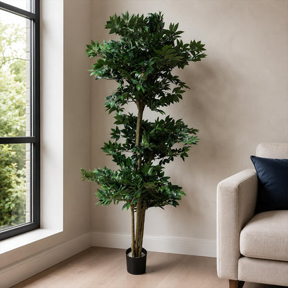 180cm Fire Retardant Lychee Ball Tree with 3774 Leaves and Natural Trunk - Premium Quality