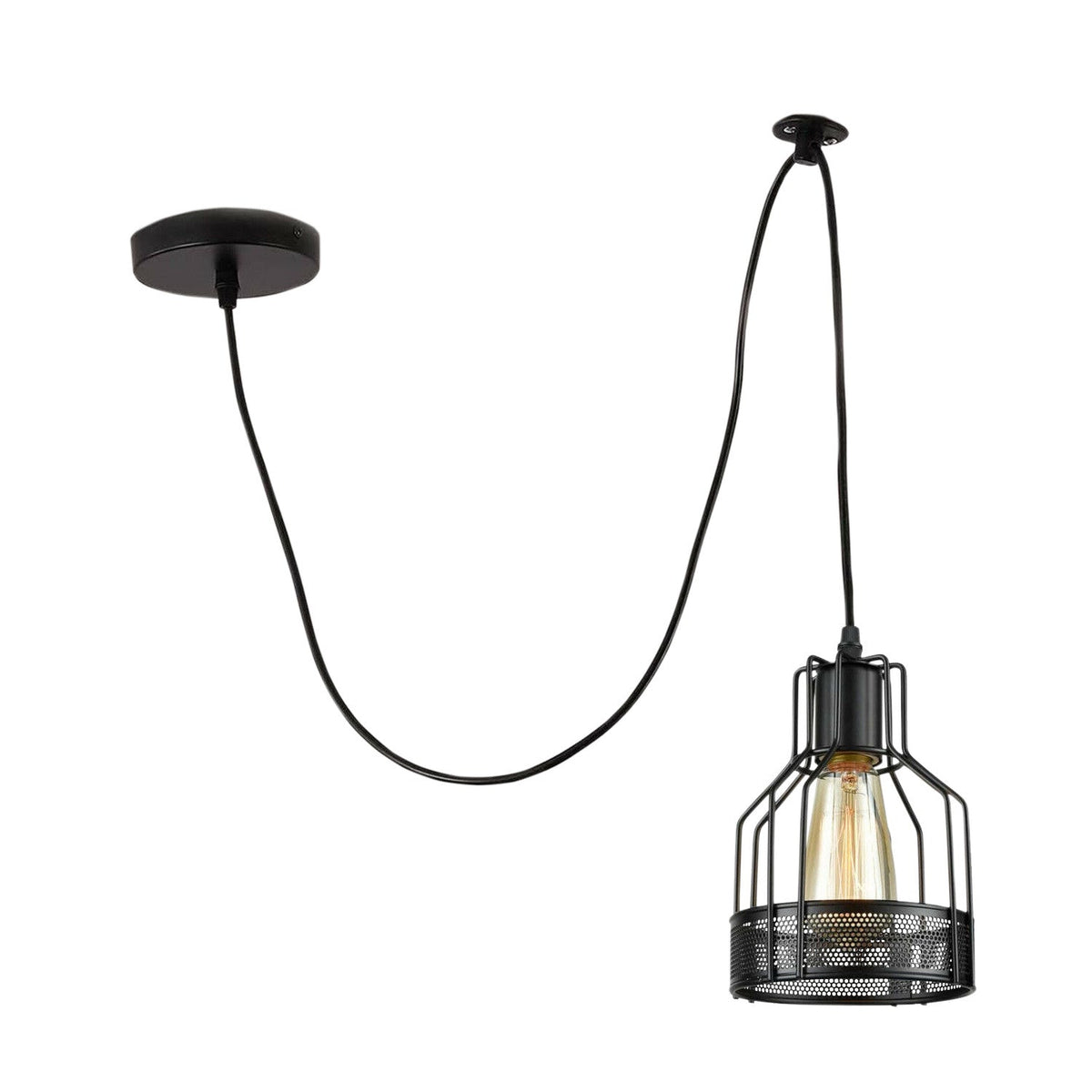 Industrial Spider Pendant Light Adjustable Multi Arm E27 Cage~6139