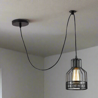 Industrial Spider Pendant Light Adjustable Multi Arm E27 Cage~6139