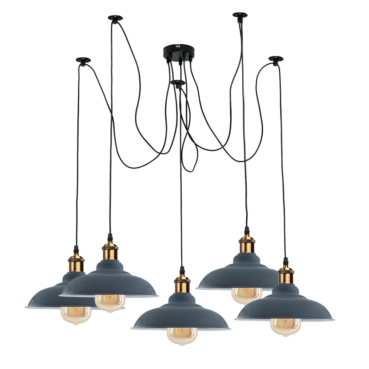 Industrial Spider Adjustable Multi Arm Pendant Light 5-Light E27~3399