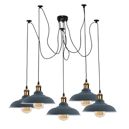Industrial Spider Adjustable Multi Arm Pendant Light 5-Light E27~3399