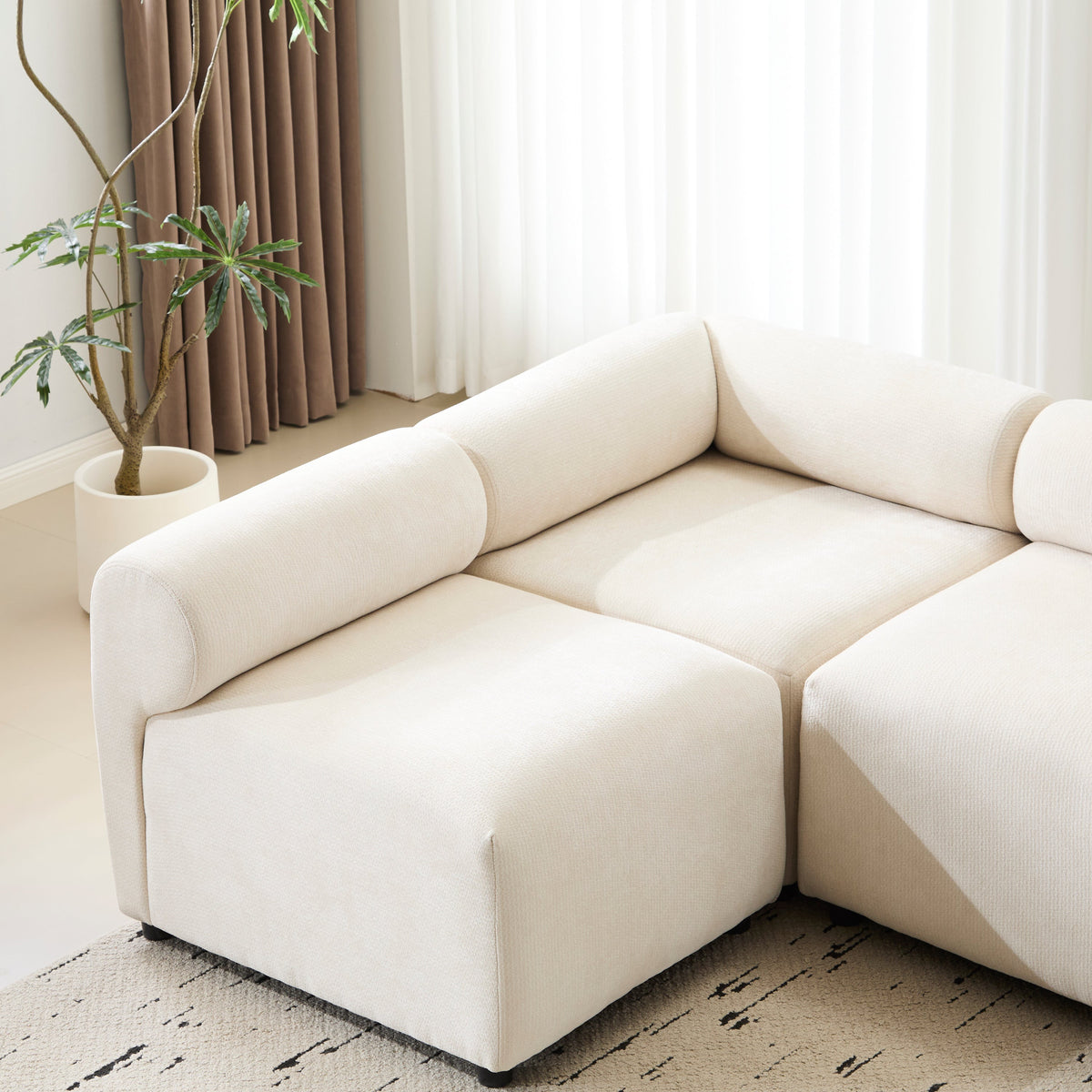 Evelyn Modular Chenille Sectional Sofa, 78- to 114-Inch Configurations