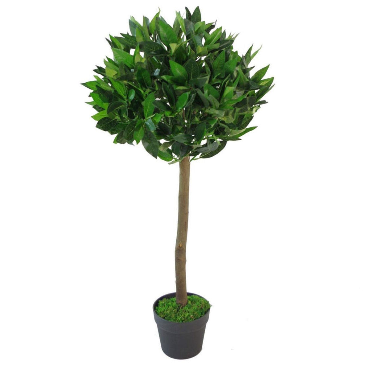 Artificial 90cm Leaf Design UK Realistic Bay Laurel Topiary Ball Tree