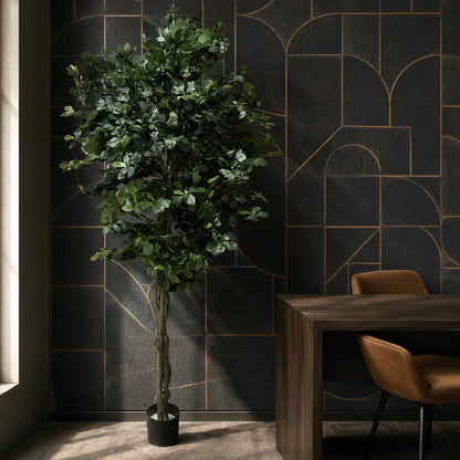 180cm Fire Retardant Black Olive Tree with 2925 Leaves and Natural Trunk - Premium Quality