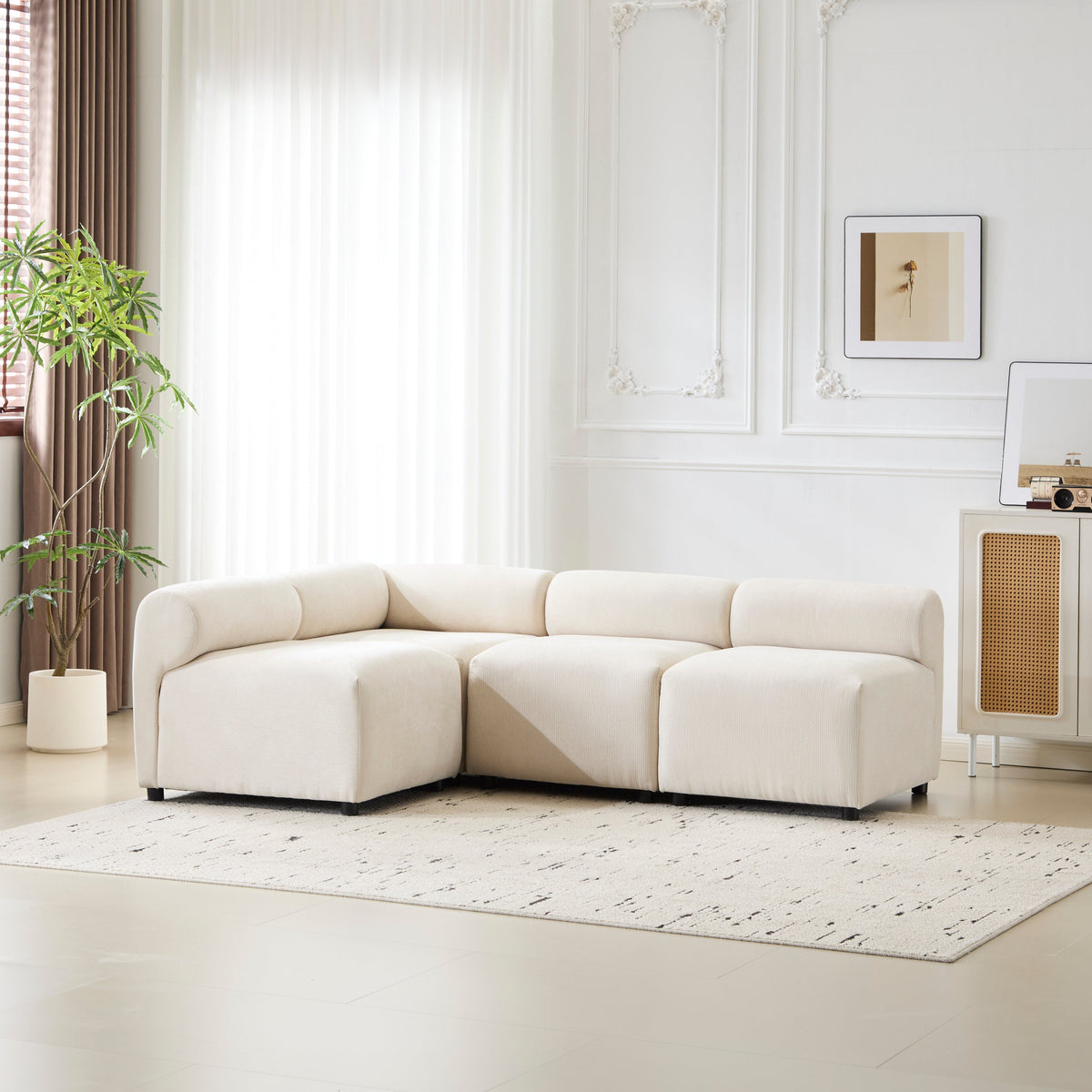 Evelyn Modular Chenille Sectional Sofa, 78- to 114-Inch Configurations