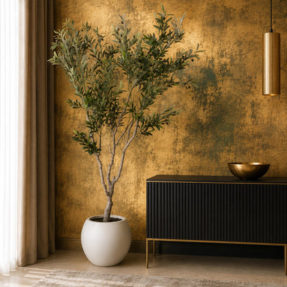 200cm XXL Artificial Olive Tree with Decorative Planter - Premium Quality