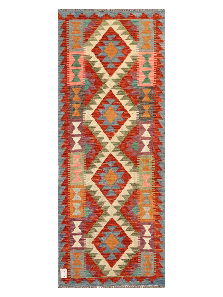 Maimana Kilim Runner - 193 × 76 cm (6'4" x 2'6")