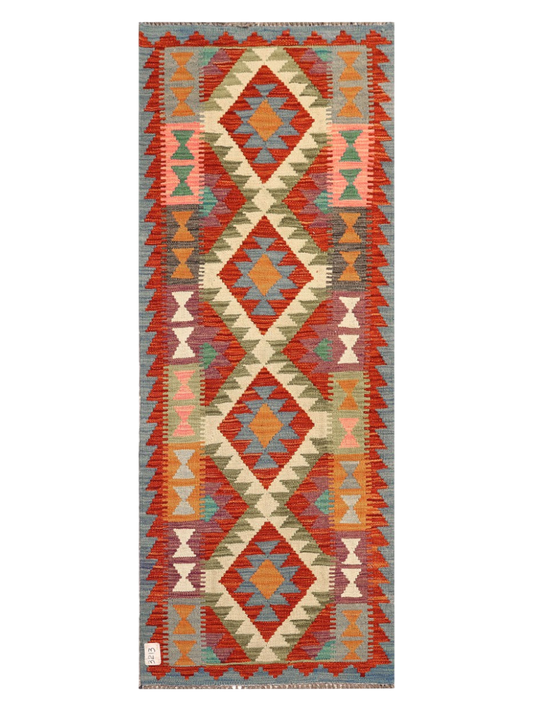 Maimana Kilim Runner - 193 × 76 cm (6'4" x 2'6")