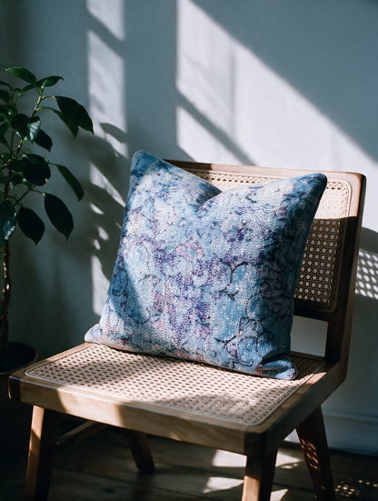 Bolbol, Persian Hand-Knotted Cushion Cover - 45 × 45 cm (18" x 18")