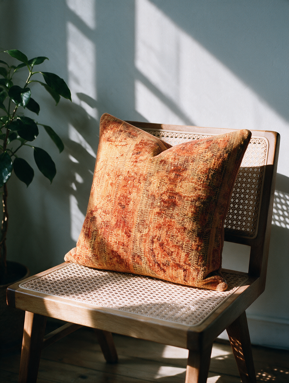 Khorshid, Persian Hand-Knotted Cushion Cover - 45 × 45 cm (18" x 18")