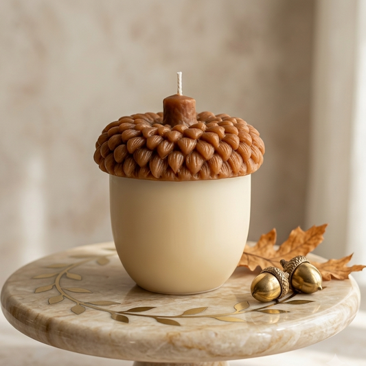 Acorn Sculpture Candle, Rustic Fall Decor