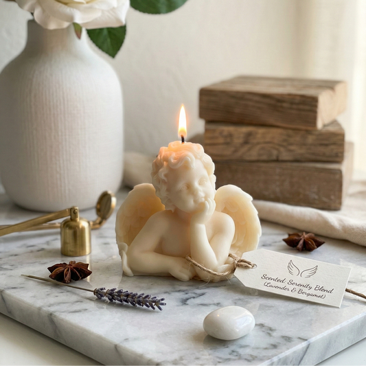 Angel Candle, Sculptural Soy Wax
