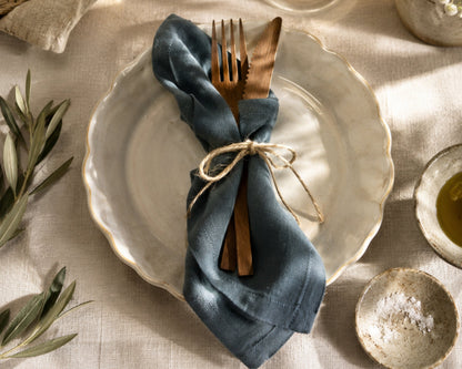 Ave Blue Cotton Napkins – Set of 4 Muslin Table Napkins