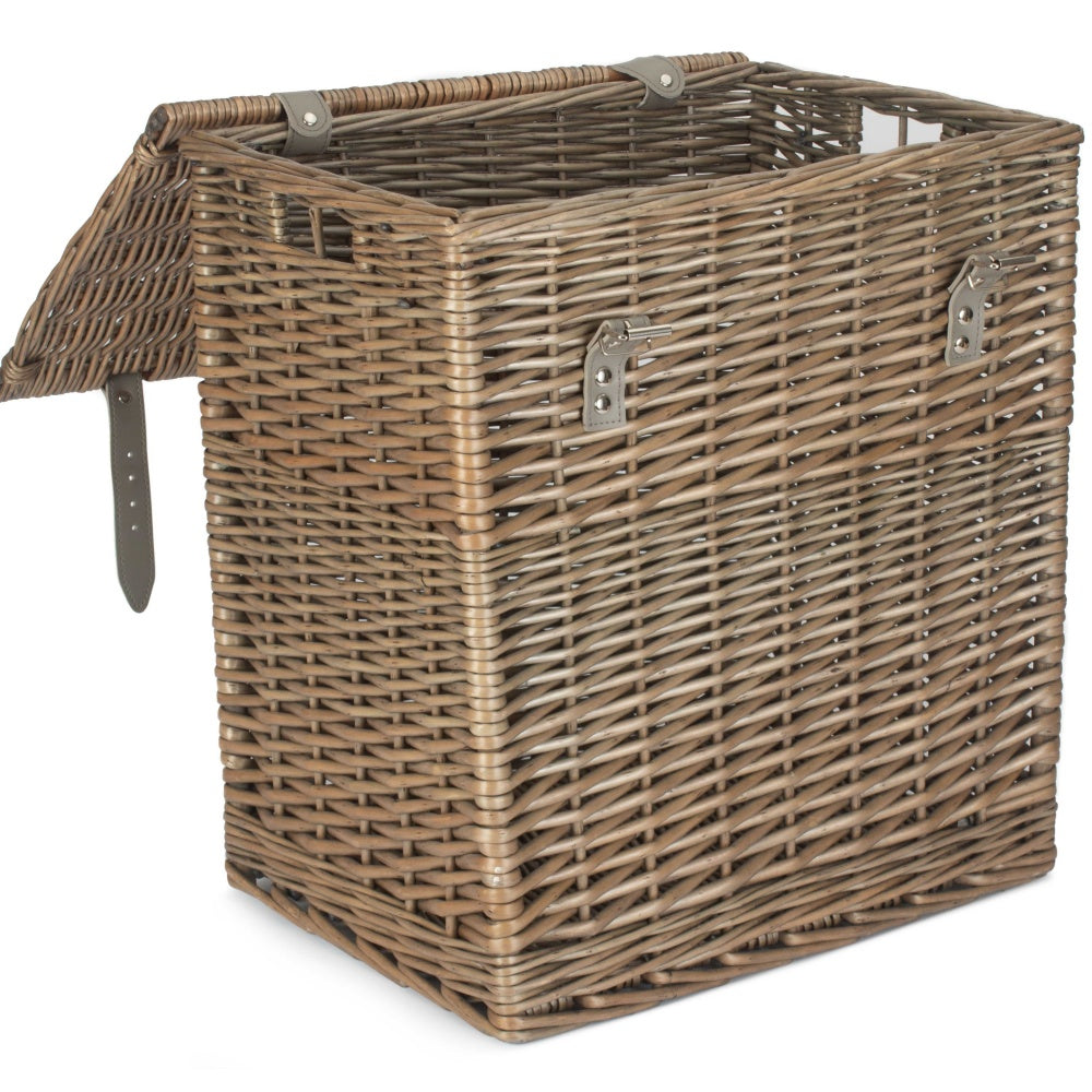 Antique Wash Vintner Storage Wicker Basket