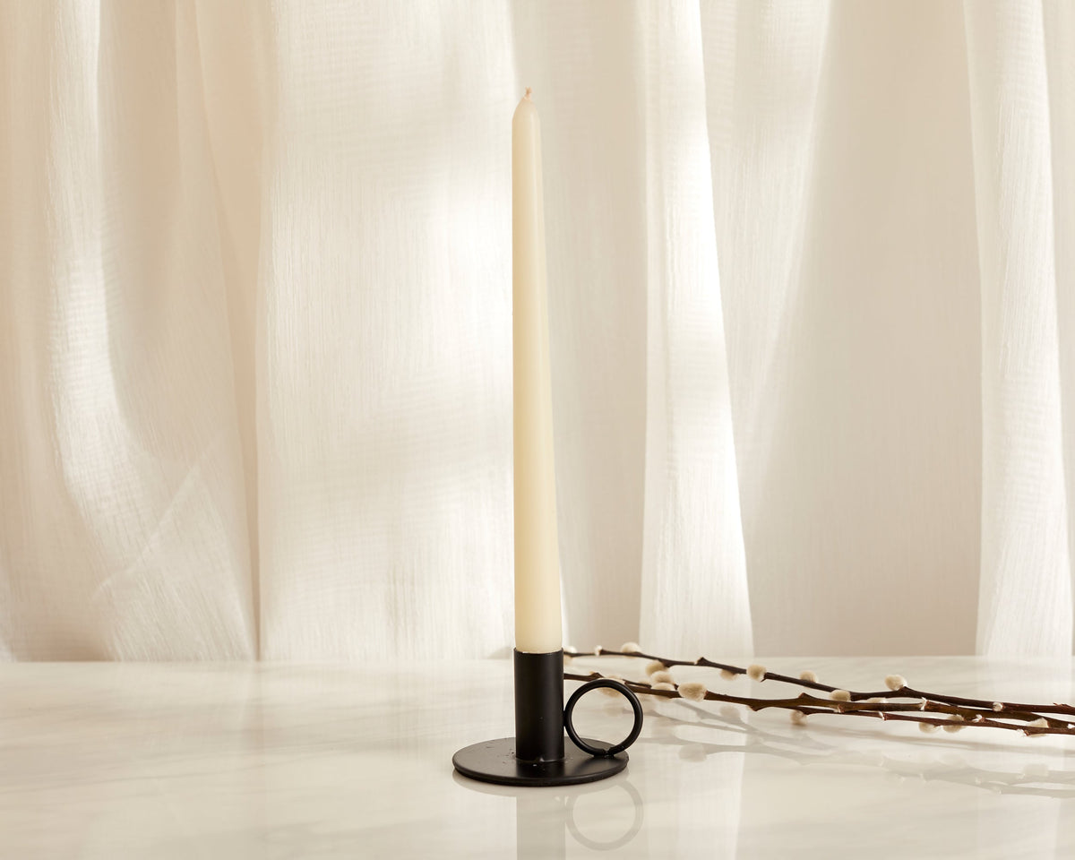 Mayfair Black Iron Candle Holder – Matte Metal Single Candlestick