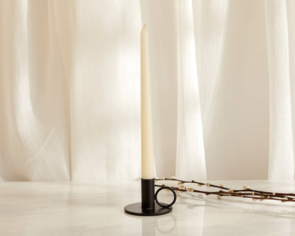 Mayfair Black Iron Candle Holder – Matte Metal Single Candlestick