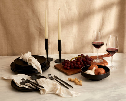 Enigma Black Porcelain Round Dinner Plate