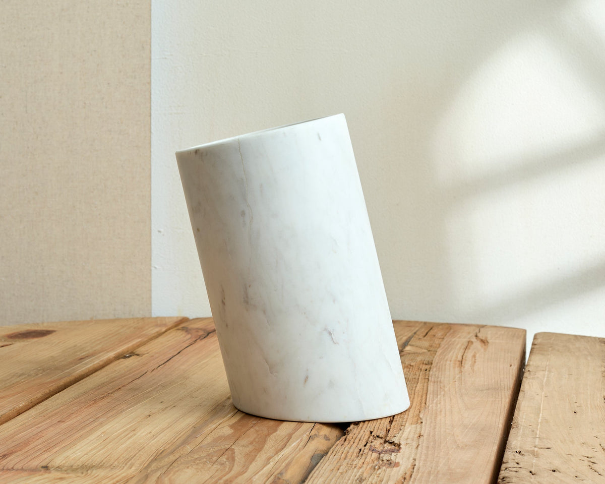 Edele White Marble Wine Bottle Holder