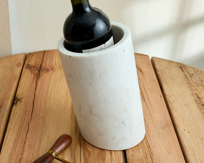 Edele White Marble Wine Bottle Holder