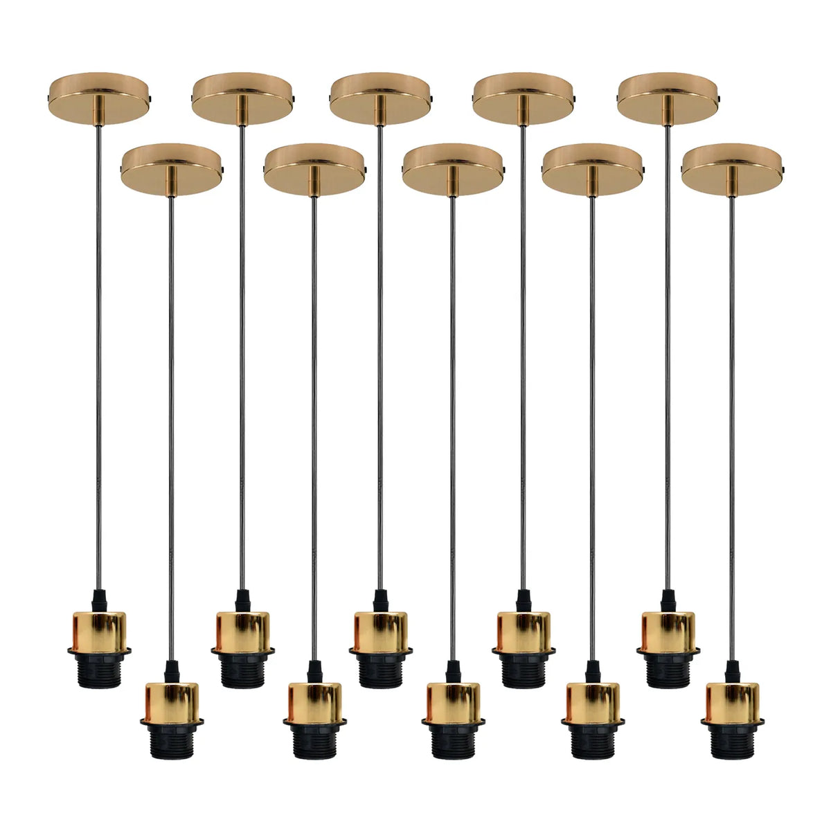 10 Pack Pendant, E27 Lamp Holder Ceiling Hanging Light, PVC Cable ~4252