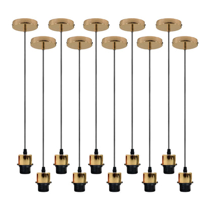 10 Pack Pendant, E27 Lamp Holder Ceiling Hanging Light, PVC Cable ~4252