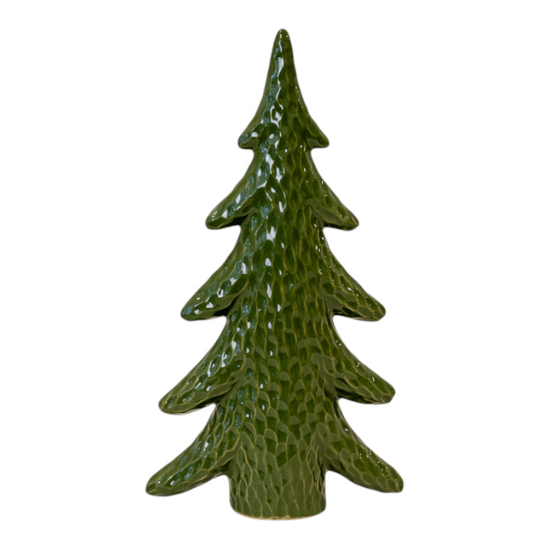 Extra Large Dimpled Green Ceramic Christmas Tree Ornament