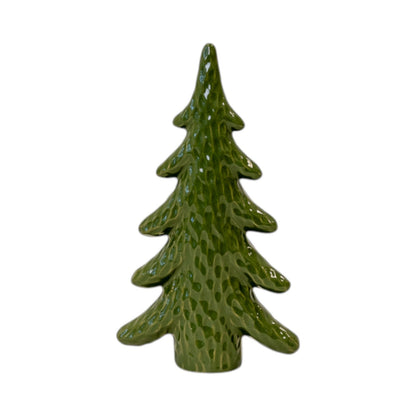 Medium Dimpled Green Ceramic Christmas Tree Ornament