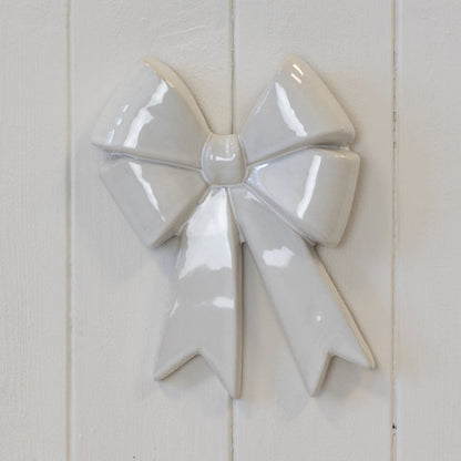 Large Ceramic Double Bow Decor Christmas Decoration