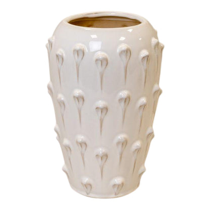Large Cream Ceramic Bobble Vase