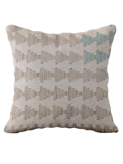 Qamar, Afghan Kilim Cushion Cover - 45 × 45 cm (18" x 18")