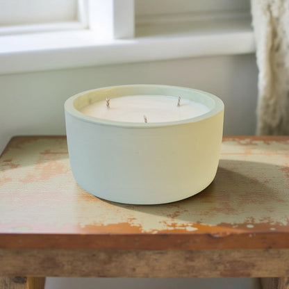 Concrete Round Candle | 3 Wick | Sage Green or Terracotta