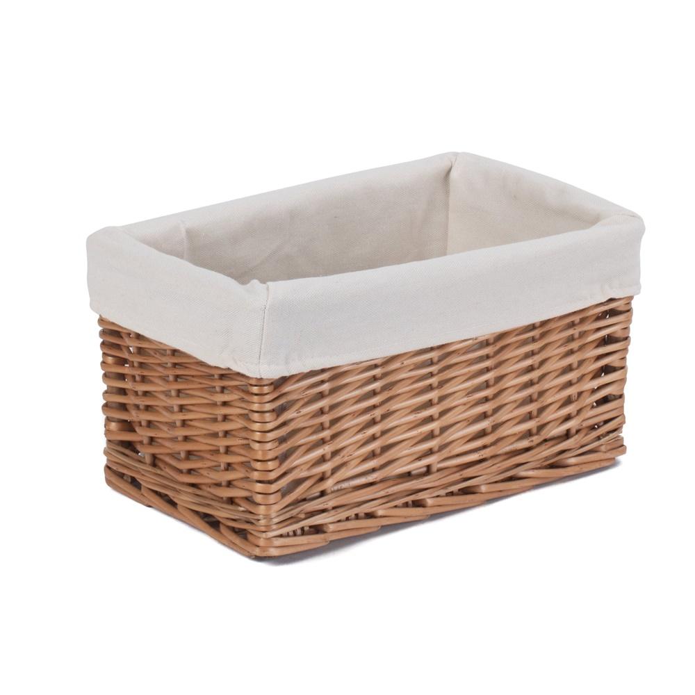 Cotton Lined Double Steamed Wicker Storage Basket