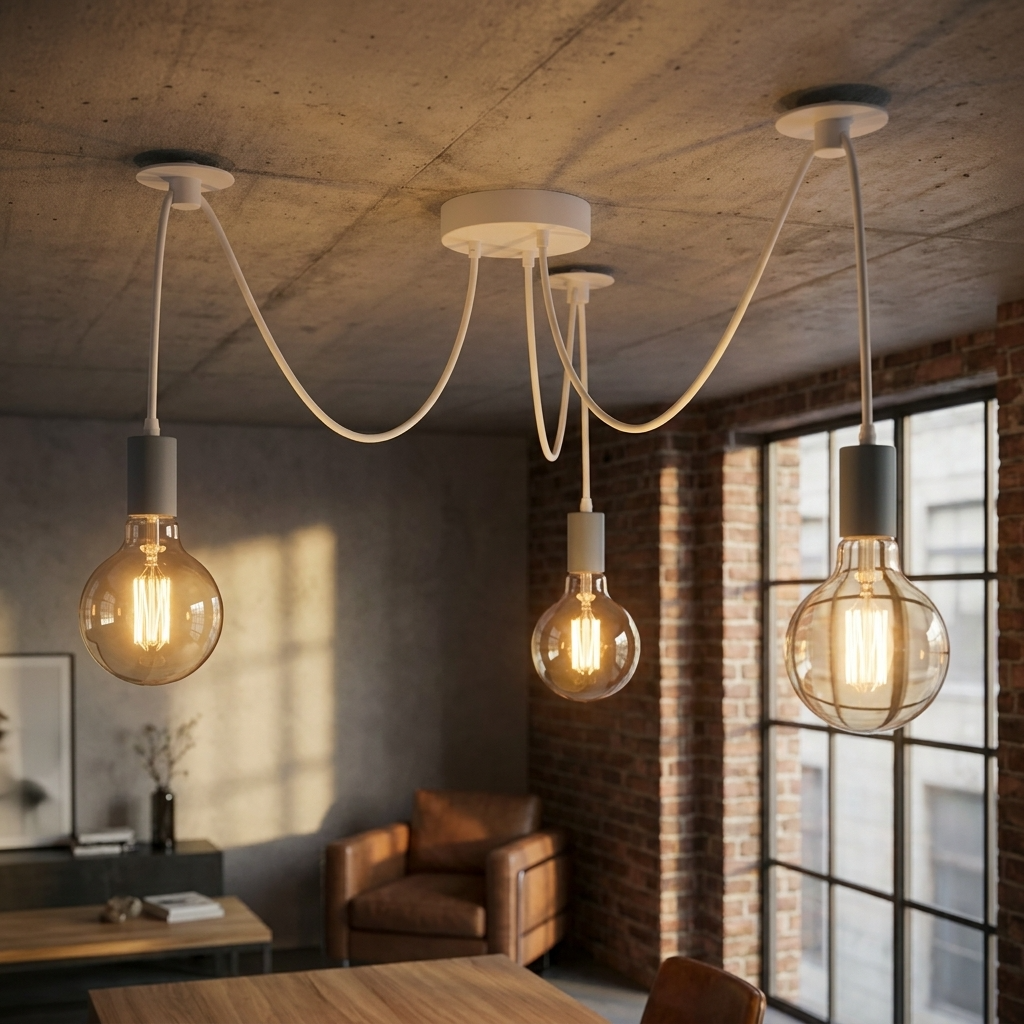 3 Way Spider Light E27 Adjustable Cable  Pendant Light ~5669-0