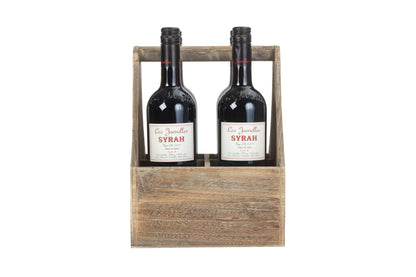 Oak Effect Wooden Bottle Carrier