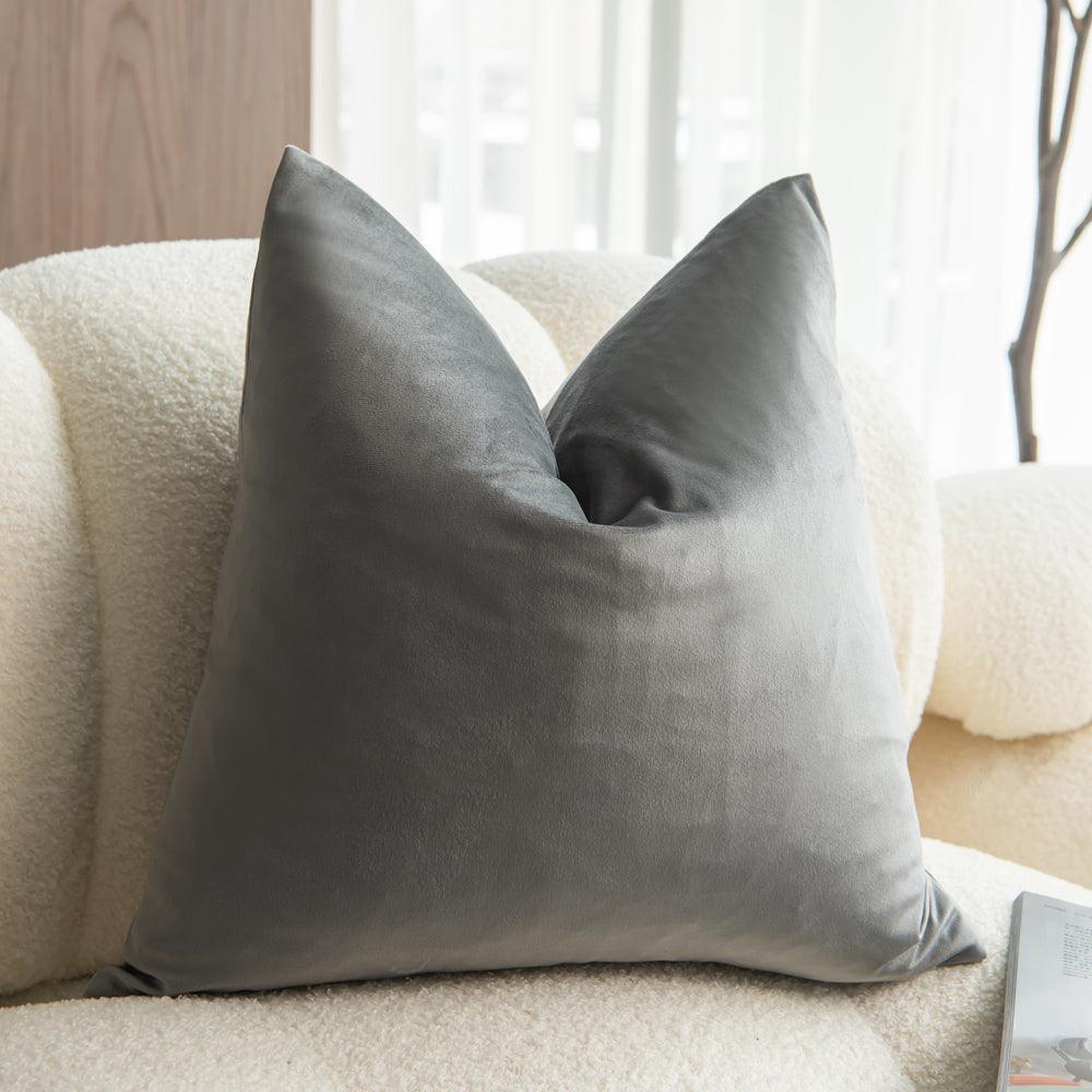 Dutch Velvet Grey Colour Cushion Covers 45X45CM & 50X50CM