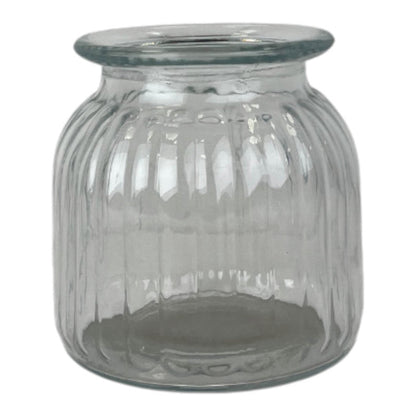 Clear Ribbed Vase