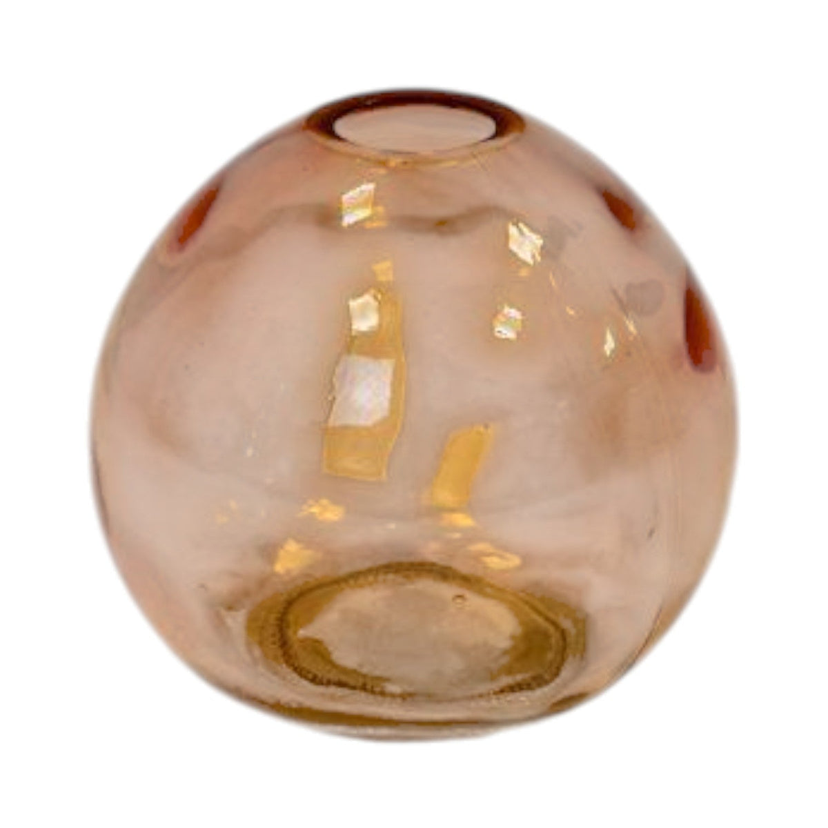 Cognac Globe Glass Vase
