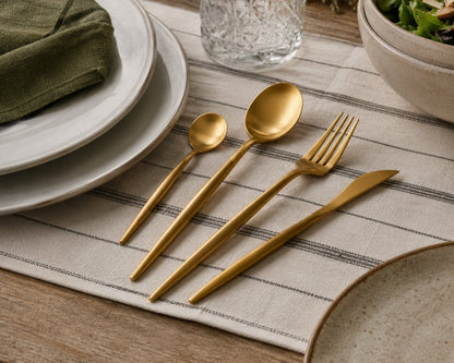 London Gold Cutlery Set – 16 or 24 Piece Stainless Steel Flatware