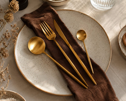 London Gold Cutlery Set – 16 or 24 Piece Stainless Steel Flatware