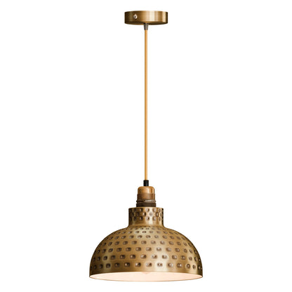 Retro Hammered Metal Shade E27 Ceiling Pendant Light~6132-6