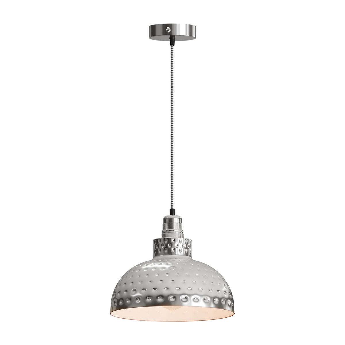 Retro Hammered Metal Shade E27 Ceiling Pendant Light~6132-8