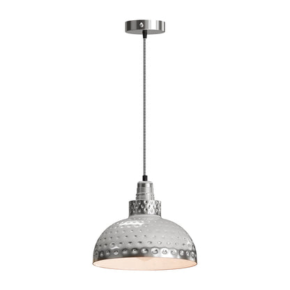 Retro Hammered Metal Shade E27 Ceiling Pendant Light~6132-8