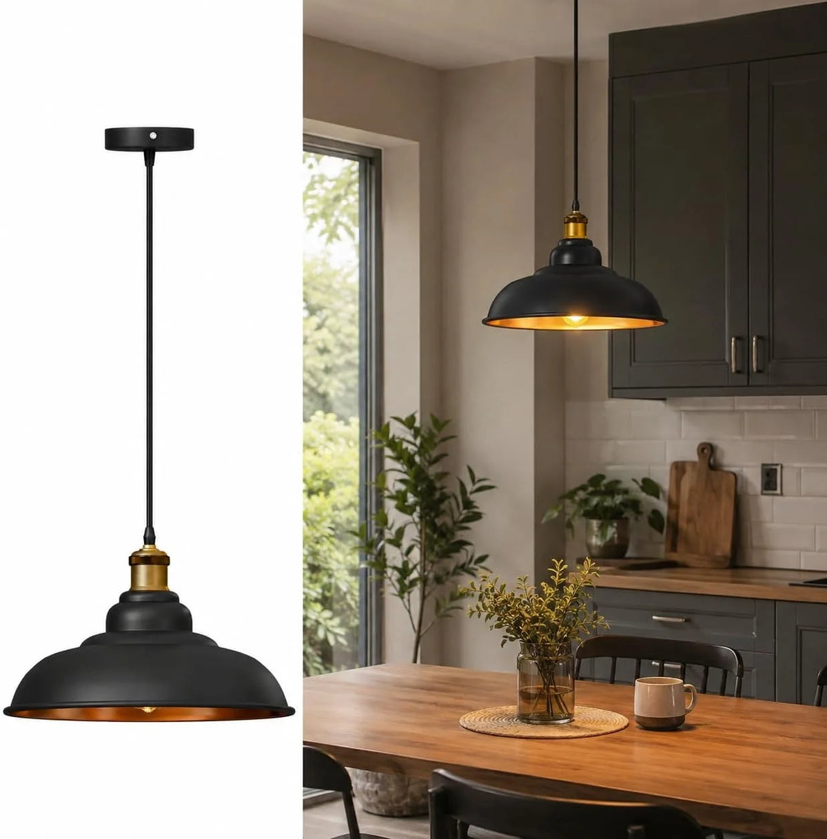 10 Pack Vintage Industrial Black Ceiling Pendant Light ~6937