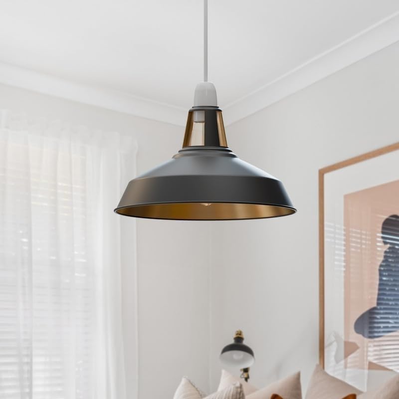 Black Gold Vintage Industrial E27 Pendant Lamp Shades~5693