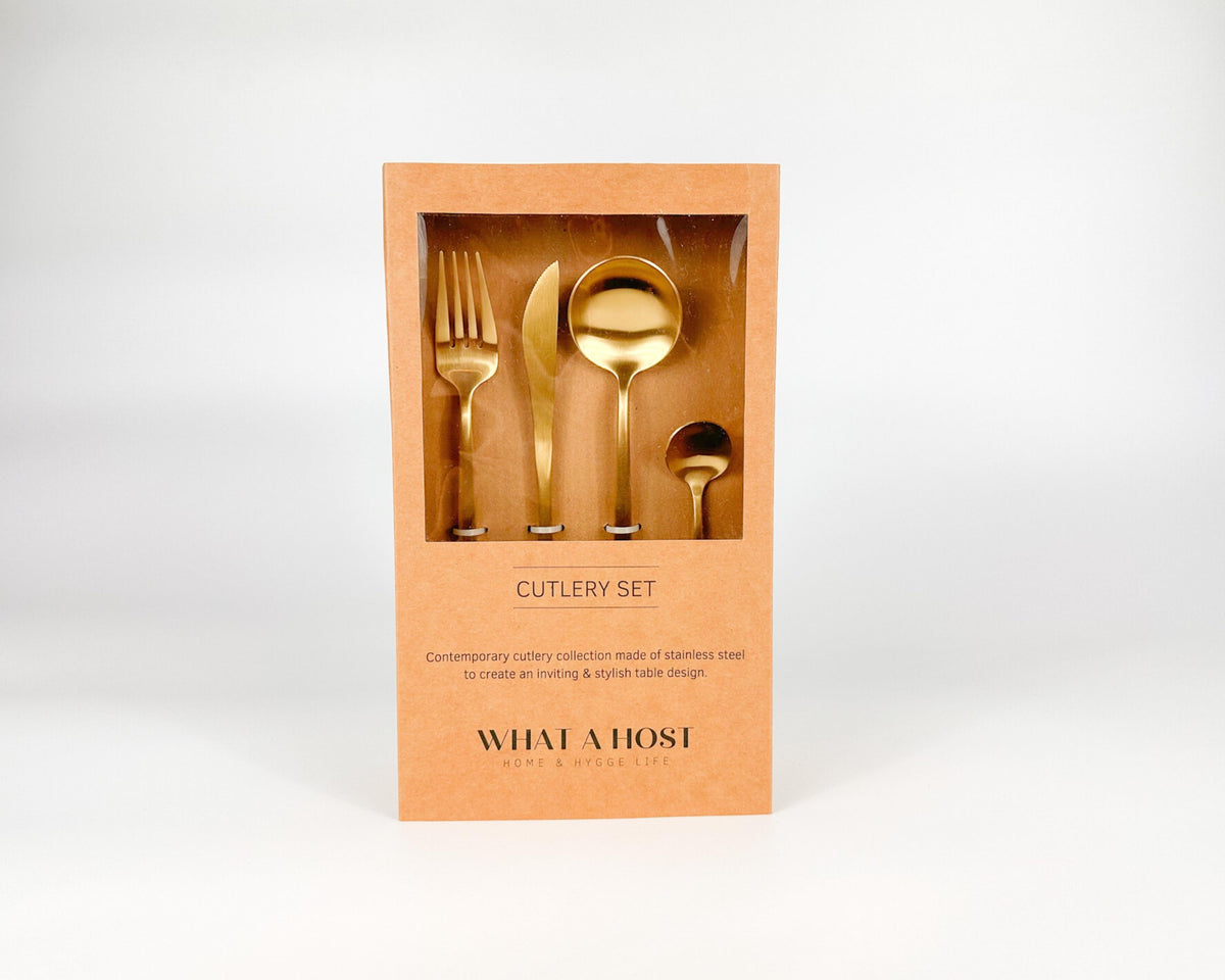 London Gold Cutlery Set – 16 or 24 Piece Stainless Steel Flatware