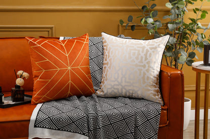 Designer Cushion Cover with Black Piping (18x18" - 45x45 cm) - Style 51
