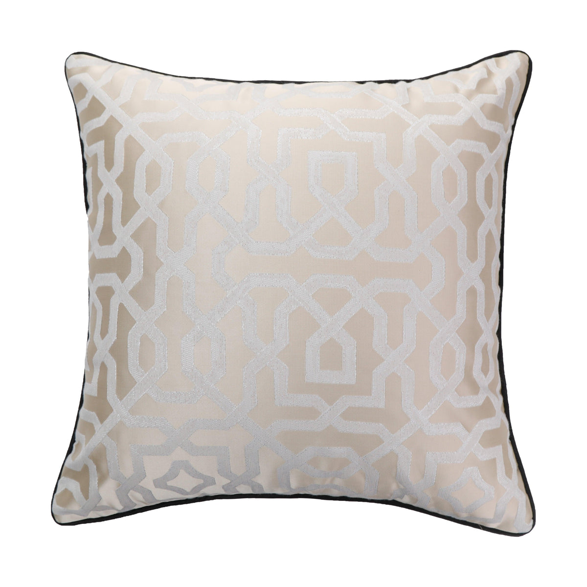 Designer Cushion Cover with Black Piping (18x18" - 45x45 cm) - Style 51