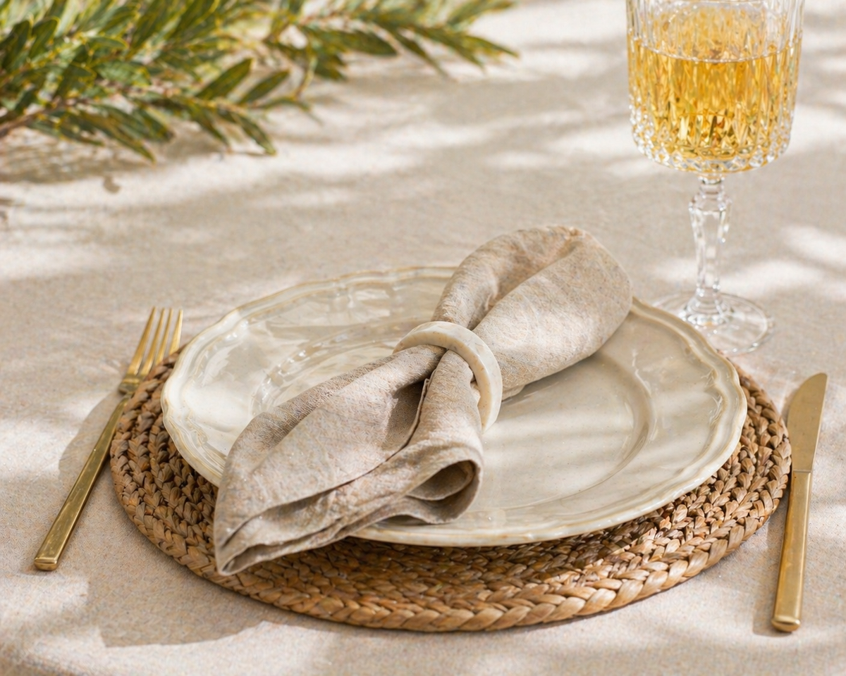 Bree Polished Marble Napkin Rings